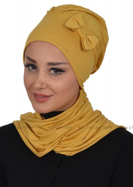 Bianca - Turban En Coton Moutarde