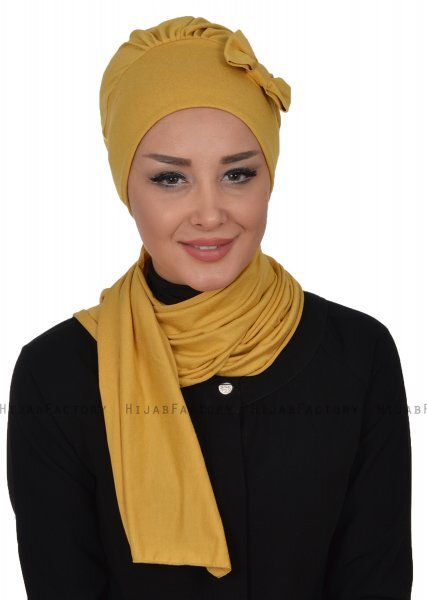 Bianca - Turban En Coton Moutarde