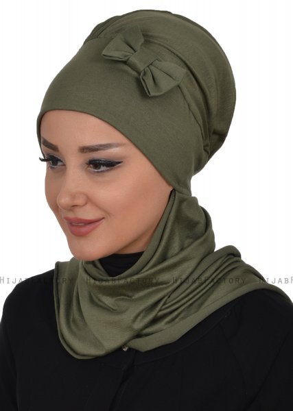 Bianca - Turban En Coton Kaki