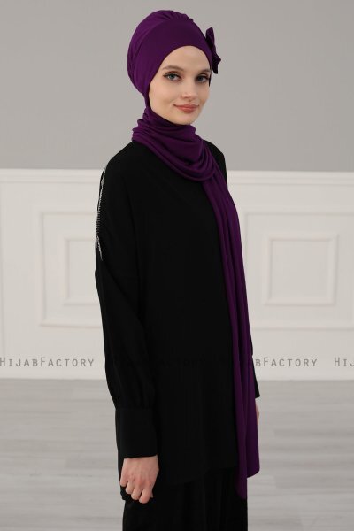 Bianca - Turban En Coton Violet
