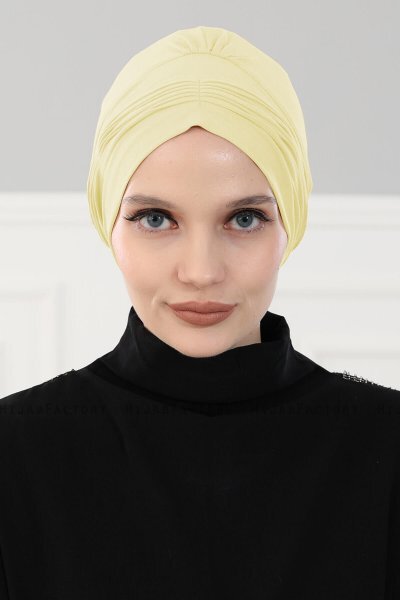 Linda - Turban En Coton Jaune - Ayse Turban