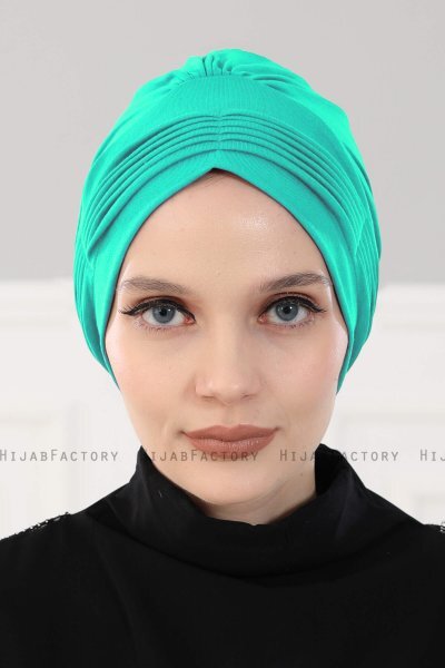 Linda - Turban En Coton Turquoise - Ayse Turban