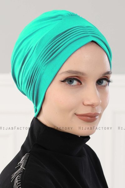 Linda - Turban En Coton Turquoise - Ayse Turban