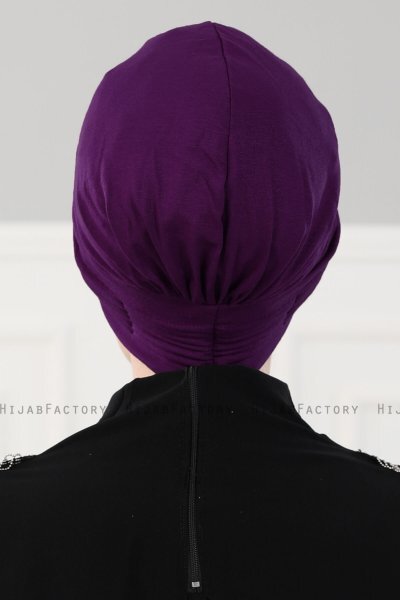 Linda - Turban En Coton Violet - Ayse Turban