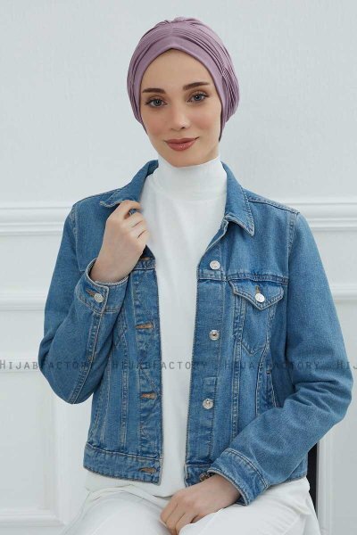 Linda - Turban En Coton Lilac