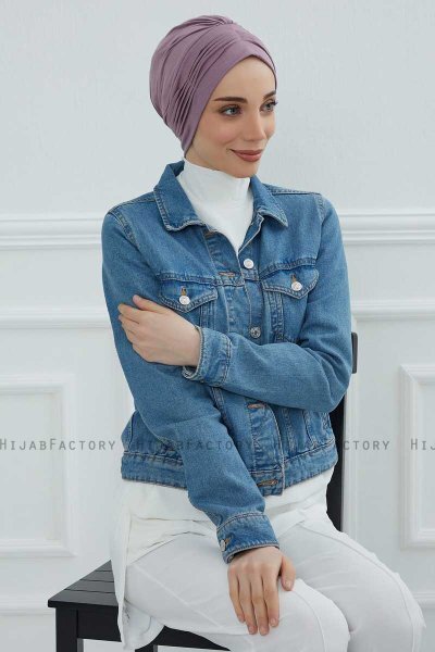 Linda - Turban En Coton Lilac