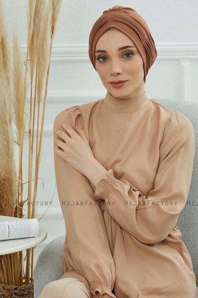Linda - Turban En Coton Caramel