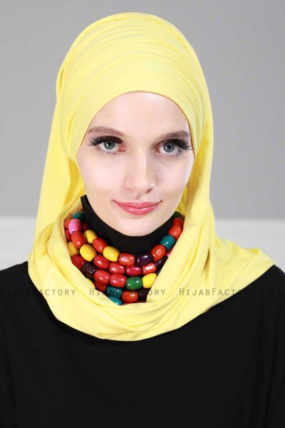 Rebecca - Turban En Coton Jaune - Ayse Turban