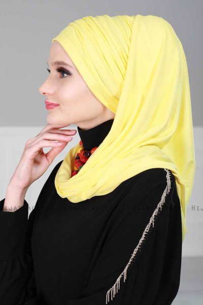Rebecca - Turban En Coton Jaune - Ayse Turban