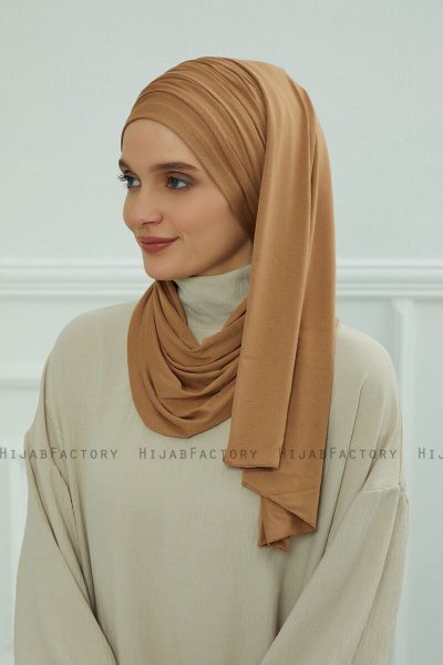 Rebecca - Turban En Coton Marron Clair