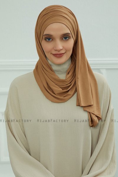 Rebecca - Turban En Coton Marron Clair