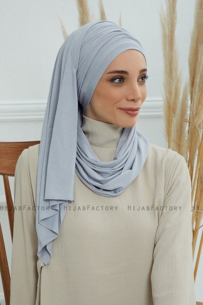 Rebecca - Turban En Coton Gris Clair