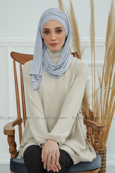 Rebecca - Turban En Coton Gris Clair