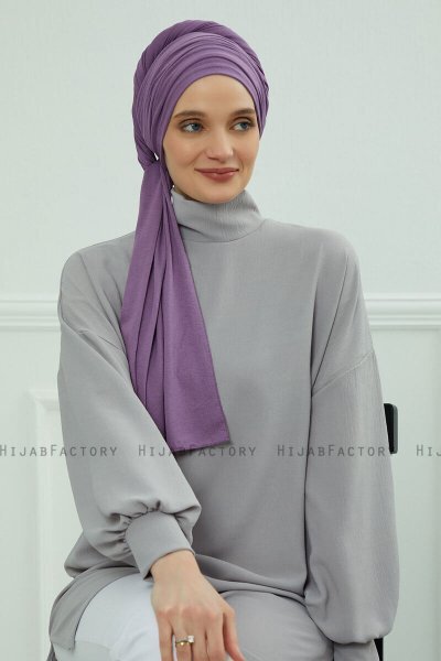 Rebecca - Turban En Coton Violet