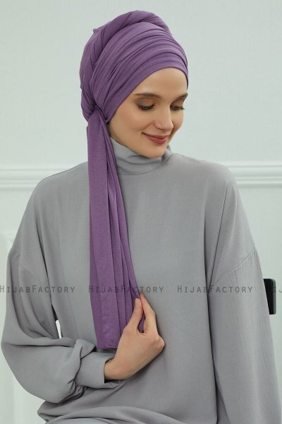Rebecca - Turban En Coton Violet