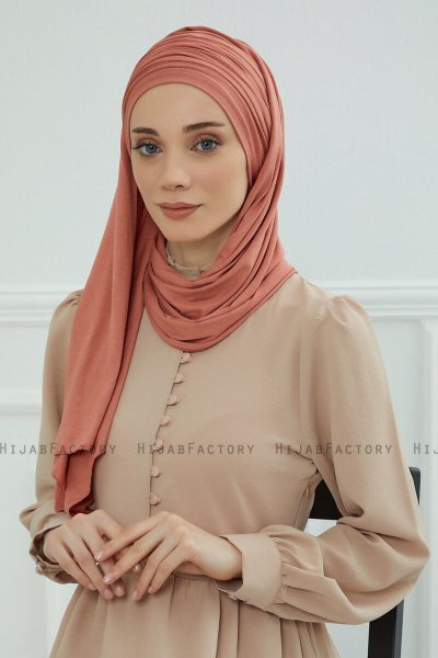 Rebecca - Turban En Coton Saumon
