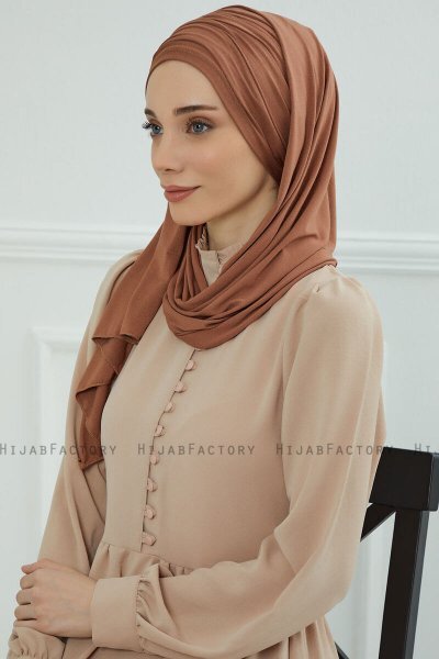 Rebecca - Turban En Coton Caramel