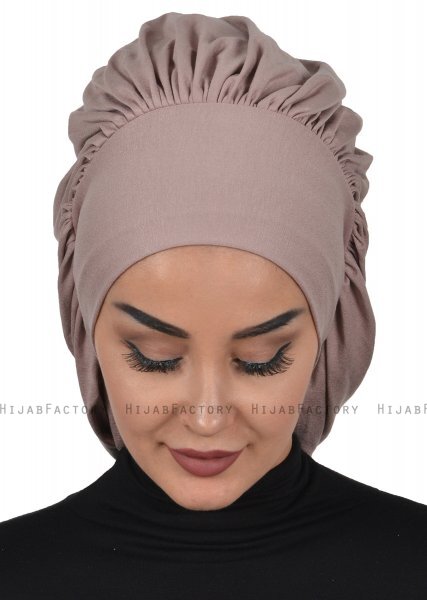 Isabella - Turban En Coton Taupe - Ayse Turban
