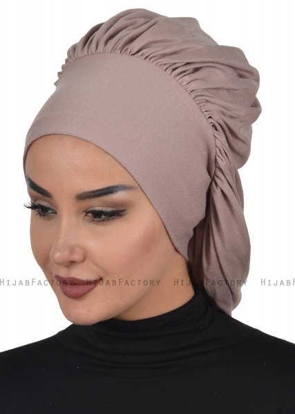 Isabella - Turban En Coton Taupe - Ayse Turban