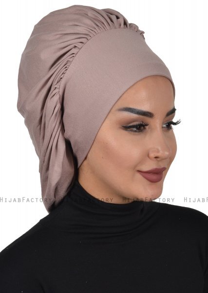 Isabella - Turban En Coton Taupe - Ayse Turban
