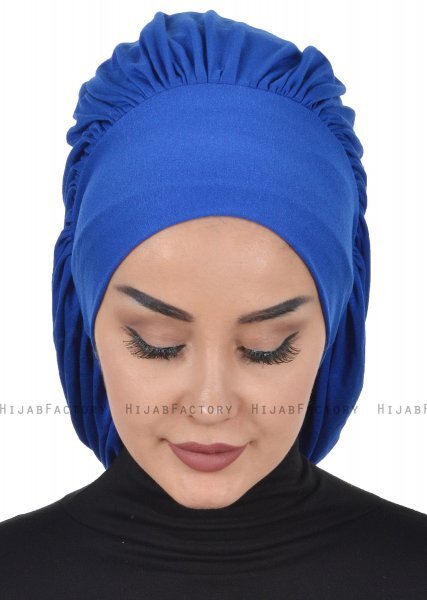 Isabella - Turban En Coton Bleu - Ayse Turban