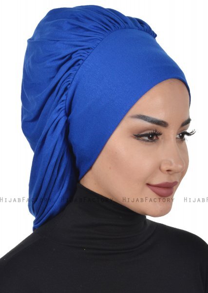Isabella - Turban En Coton Bleu - Ayse Turban