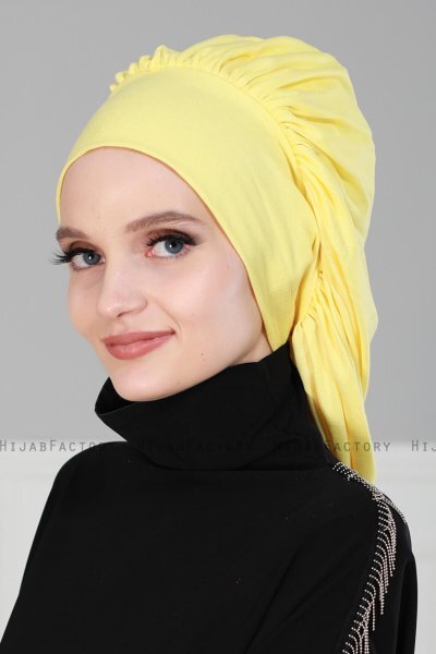 Isabella - Turban En Coton Jaune - Ayse Turban