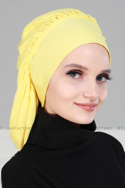Isabella - Turban En Coton Jaune - Ayse Turban