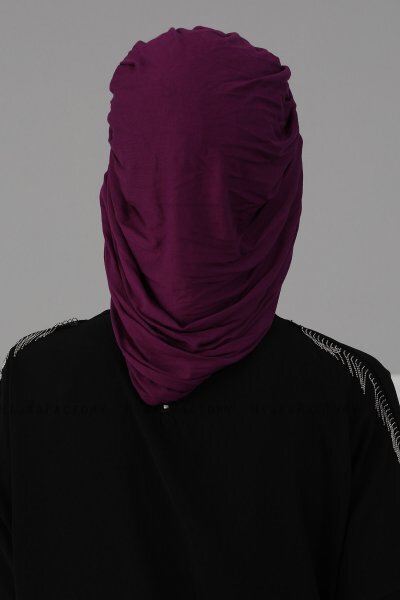 Isabella - Turban En Coton Violet - Ayse Turban