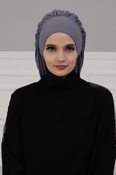 Isabella - Turban En Coton Gris - Ayse Turban