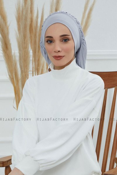 Isabella - Turban En Coton Gris Clair