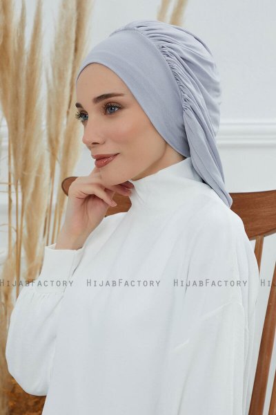 Isabella - Turban En Coton Gris Clair