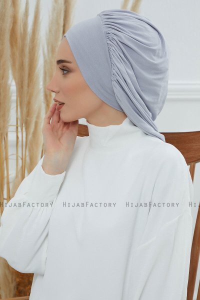 Isabella - Turban En Coton Gris Clair
