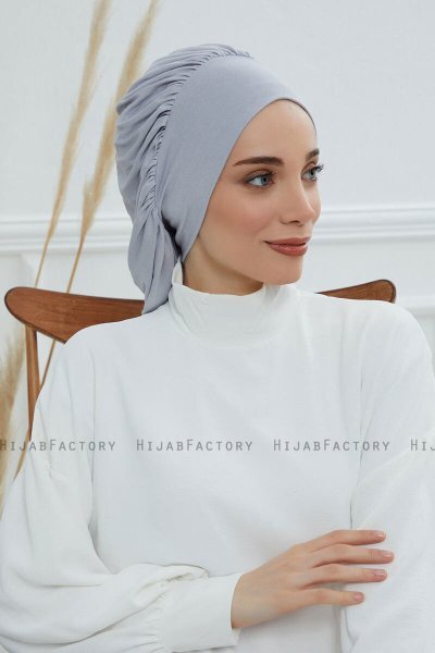 Isabella - Turban En Coton Gris Clair