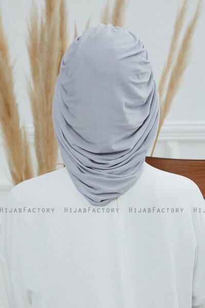 Isabella - Turban En Coton Gris Clair
