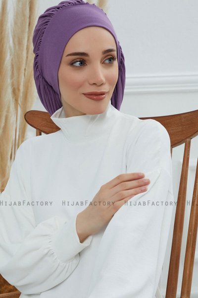 Isabella - Turban En Coton Violet