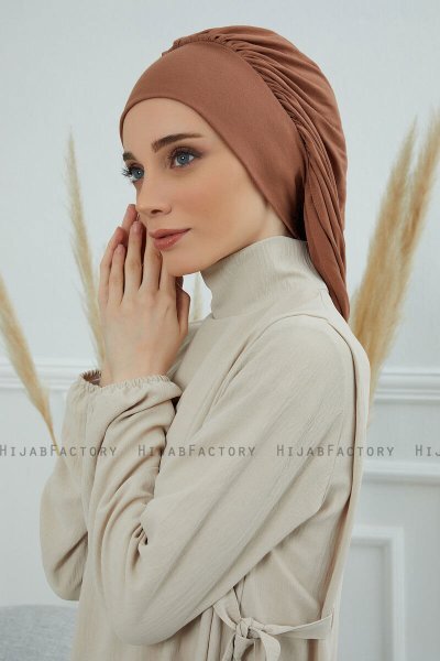 Isabella - Turban En Coton Caramel