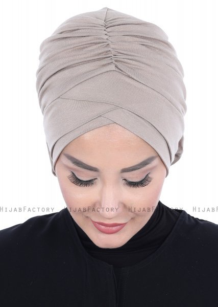 Elisabeth - Turban En Coton Taupe