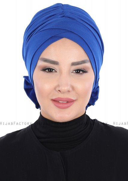 Elisabeth - Turban En Coton Bleu