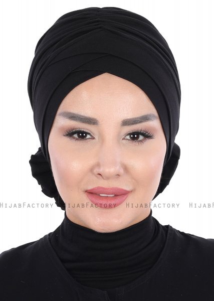 Elisabeth - Turban En Coton Noir