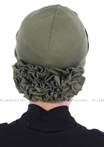 Elisabeth - Turban En Coton Kaki