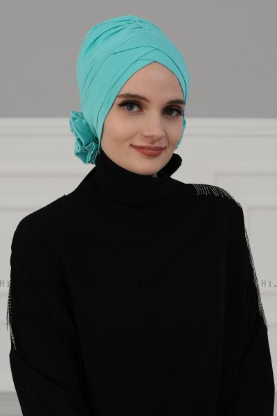 Elisabeth - Turban En Coton Turquoise