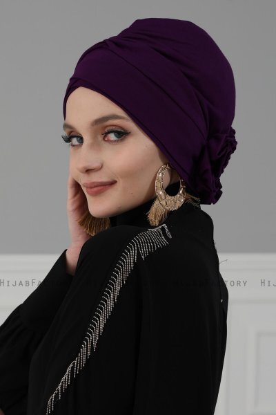 Elisabeth - Turban En Coton Violet