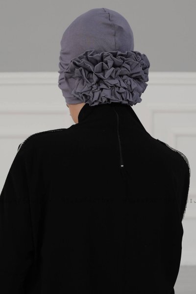 Elisabeth - Turban En Coton Gris