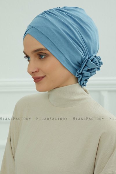 Elisabeth - Turban En Coton Sky Blue
