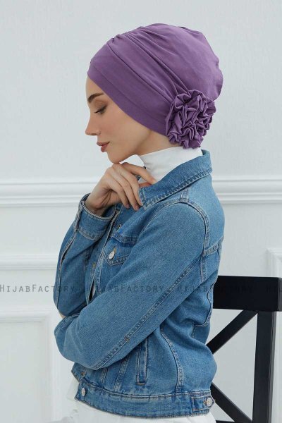 Elisabeth - Turban En Coton Violet