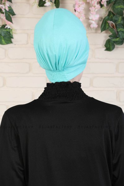 Sandra - Turban En Coton Turquoise - Ayse Turban