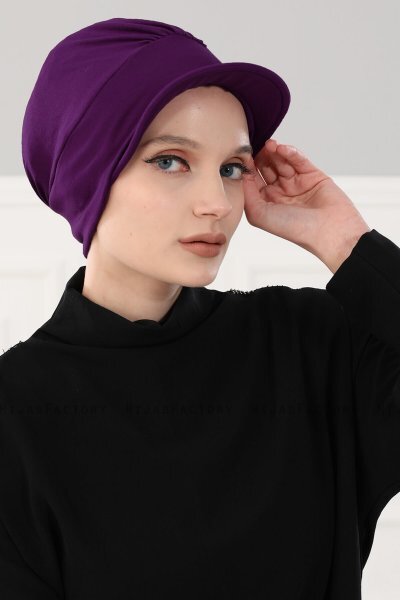Sandra - Turban En Coton Violet - Ayse Turban