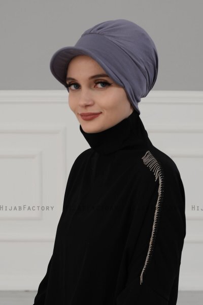 Sandra - Turban En Coton Gris - Ayse Turban