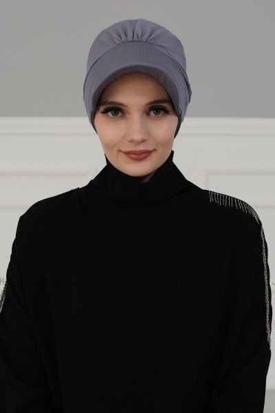 Sandra - Turban En Coton Gris - Ayse Turban
